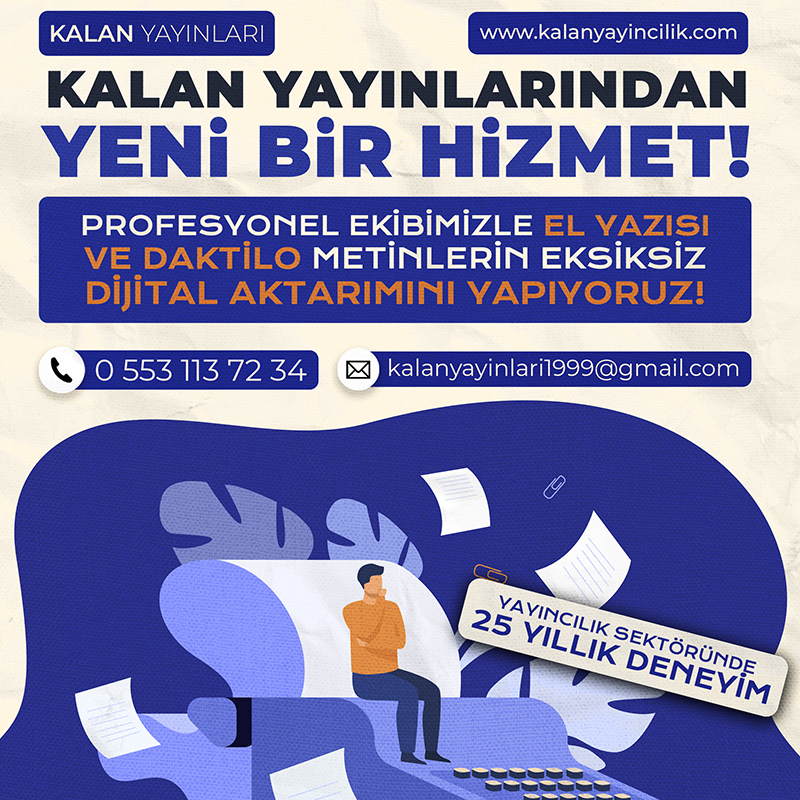 Profesyonel ekibimizle el yazısı ve daktilo metinlerin eksiksiz dijital aktarımını yapıyoruz!